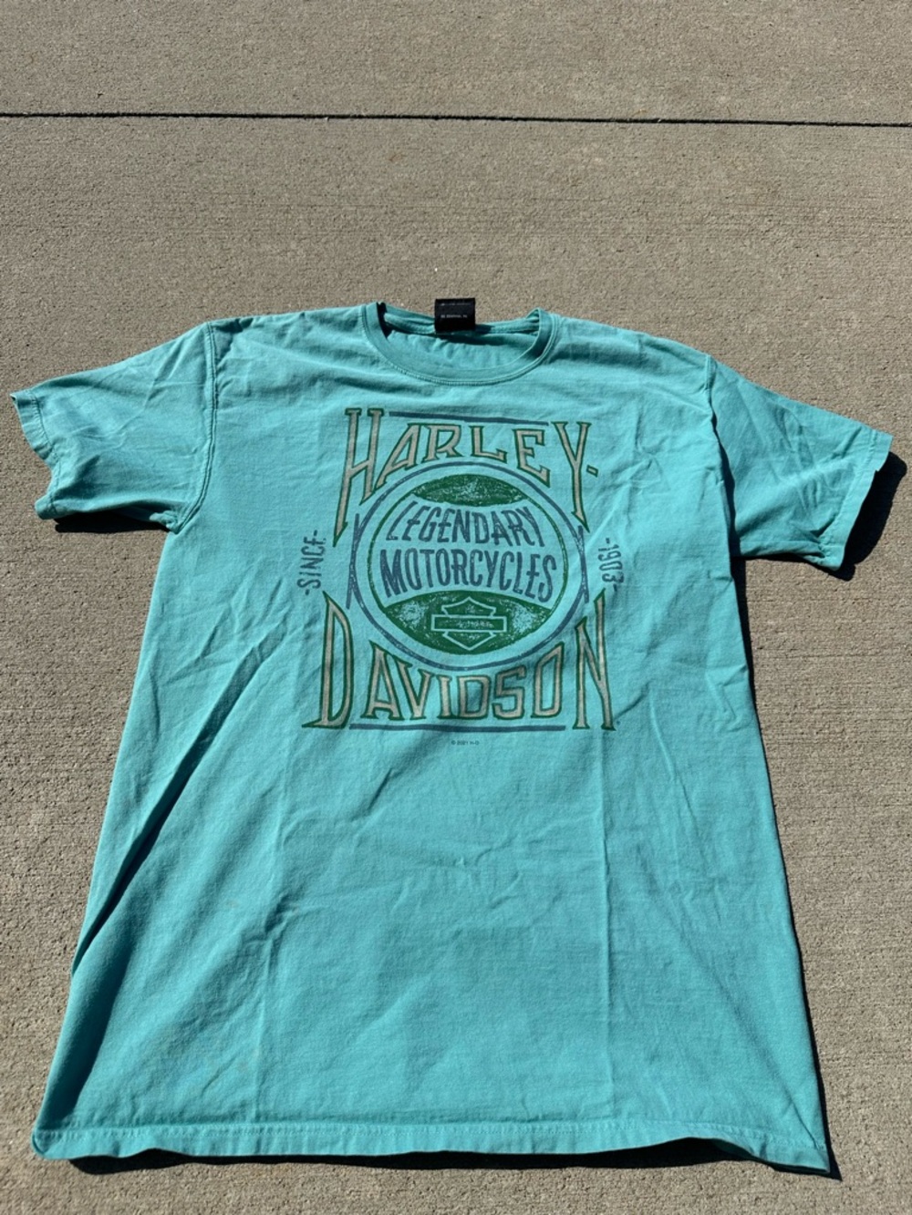 Harley-Davidson Men's Turquoise Graphic Short Sleeve Tee